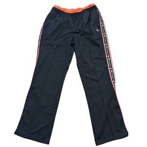 Champions Men's Workout Gym Sports Pants Size Medium Black/Red Sides Zip Bottom